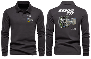 BOEING 777 G90 LONG SLEEVE POLO