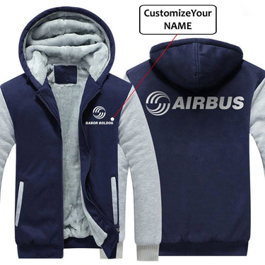 CUSTOM NAME WITH AIRBUS LOGO DESIGNED ZIPPER SWEATERS THE AV8R