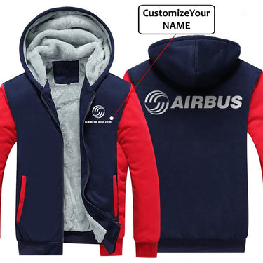 CUSTOM NAME WITH AIRBUS LOGO DESIGNED ZIPPER SWEATERS THE AV8R