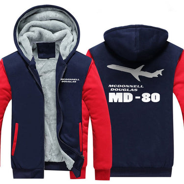 MCDONNELL DOUGLAS MD 80 DESIGNED ZIPPER SWEATER THE AV8R