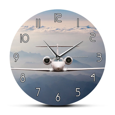 AIRPLANE FLY OVER CLOUDS MODERN DECORATIVE WALL CLOCK THE AVIATOR