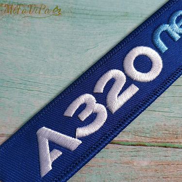 AIRBUSA320 NEO Embroidery Key Chains THE AVIATOR