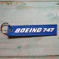 Thumbnail for 1 PC BOEING 747 KEYCHAIN NEW FASHION TRINKET PHONE STRAP BLACK EMBROIDERY - PILOTSX