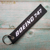 Thumbnail for 1 PC BOEING 747 KEYCHAIN NEW FASHION TRINKET PHONE STRAP BLACK EMBROIDERY - PILOTSX