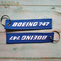 Thumbnail for 1 PC BOEING 747 KEYCHAIN NEW FASHION TRINKET PHONE STRAP BLACK EMBROIDERY - PILOTSX