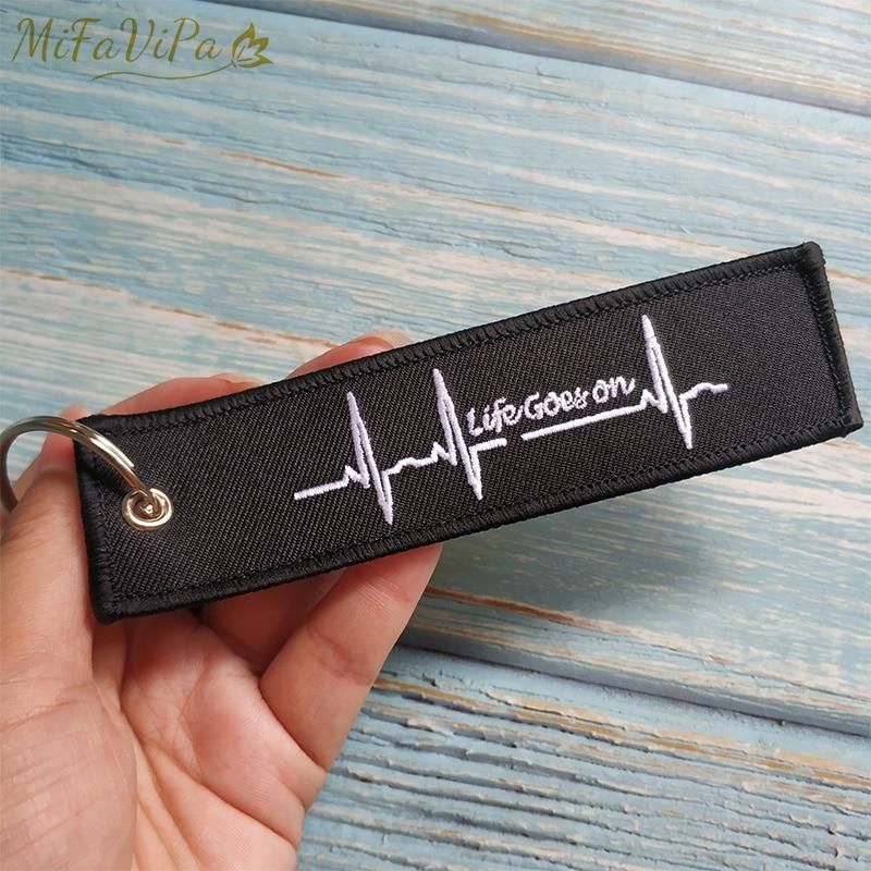 1 PC EMBROIDERY HEARTBEATS KEYCHAIN - PILOTSX