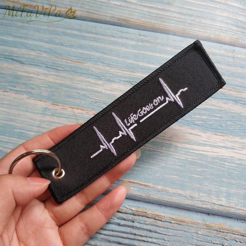 10 PCS EMBROIDERY HEARTBEAT KEYCHAIN - PILOTSX