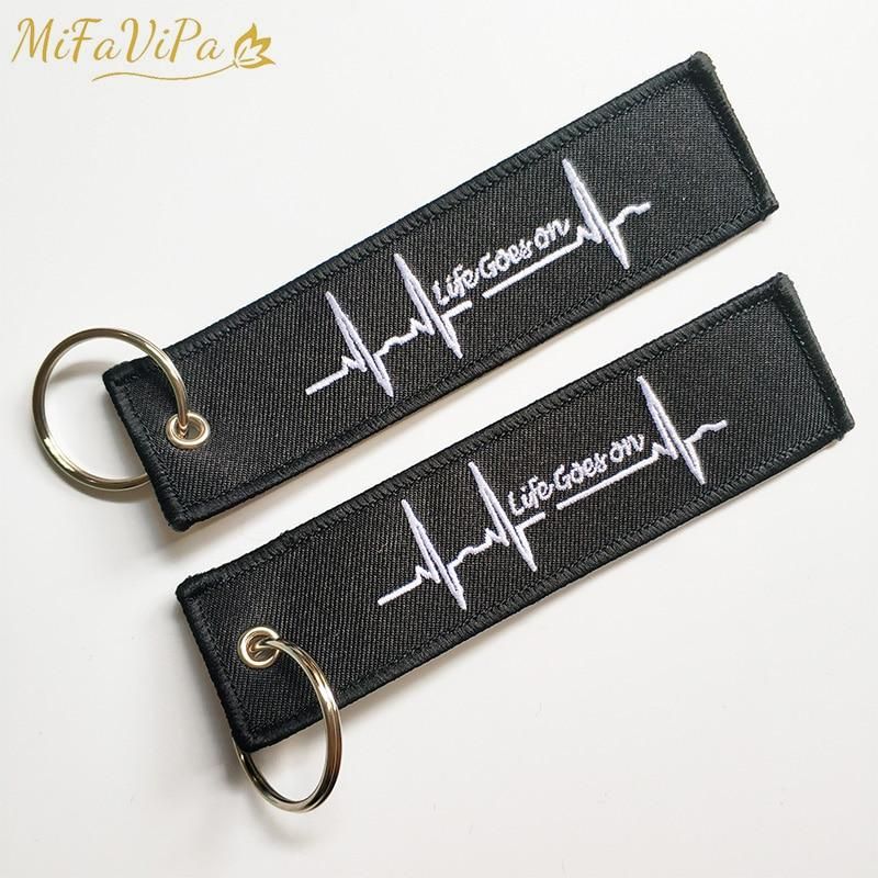 10 PCS HEARTBEAT EMBROIDERY KEY CHAIN - PILOTSX