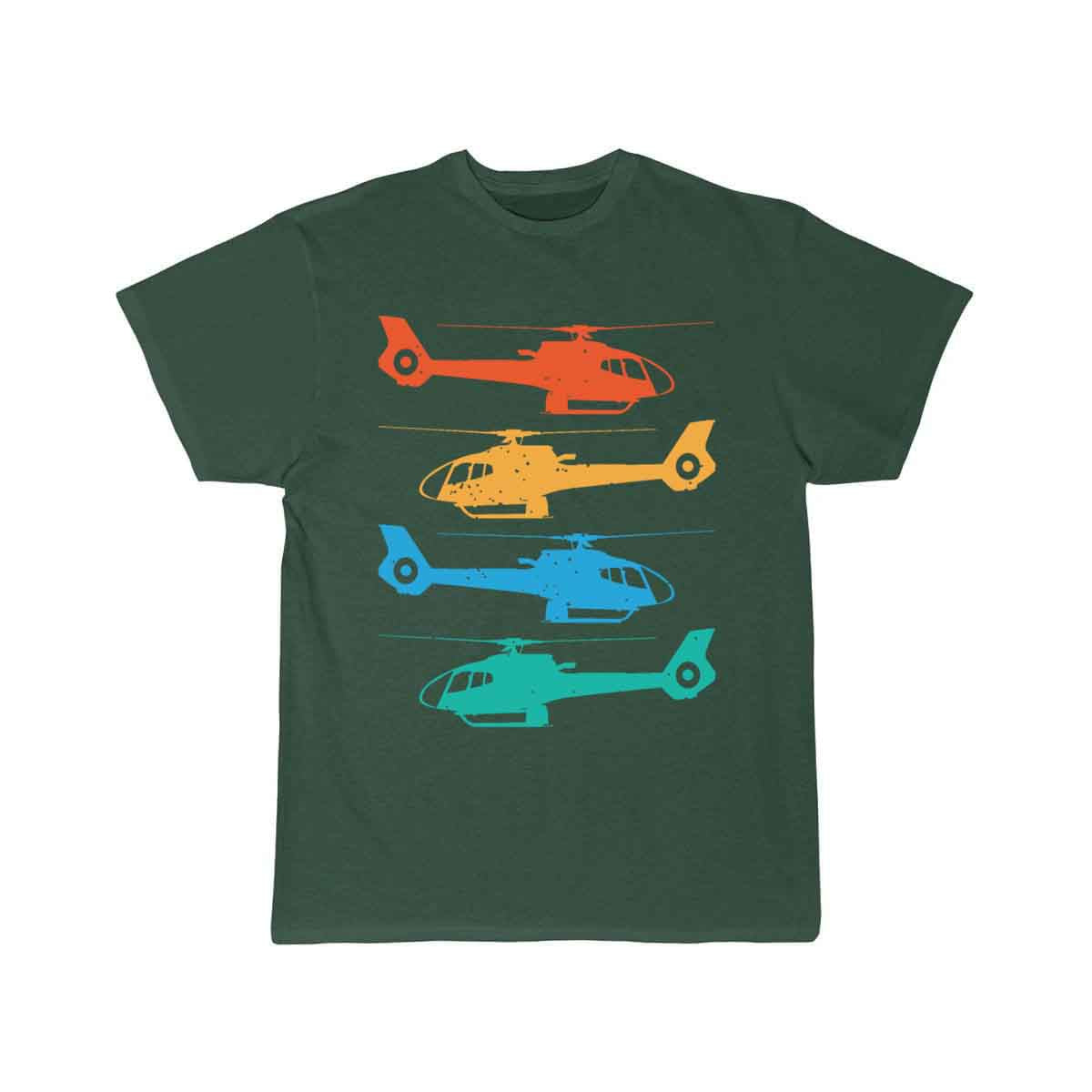 Retro Sunset Helicopter T-SHIRT A V 8 R