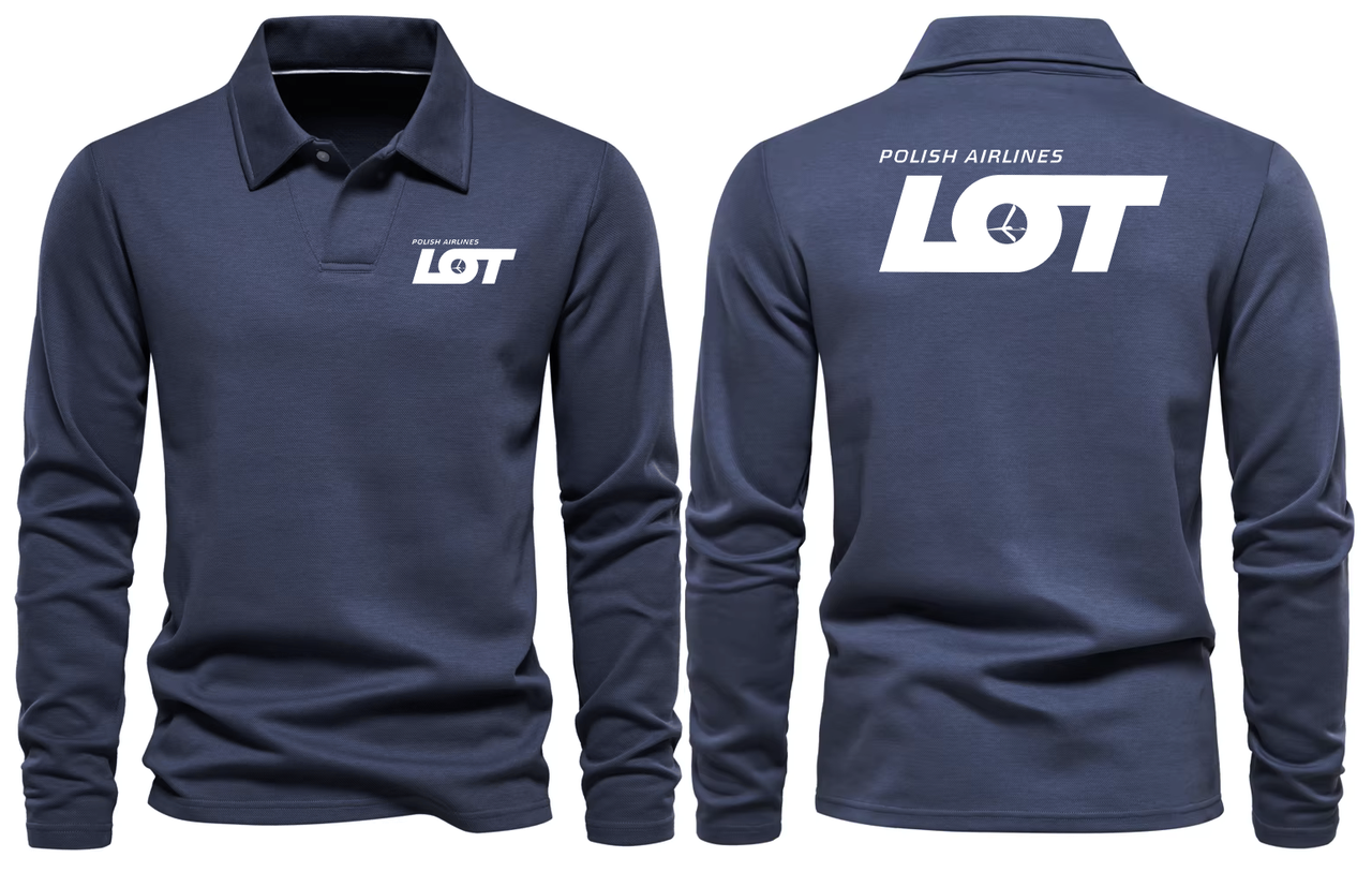 LOT AIRLINES LONG SLEEVE  POLO