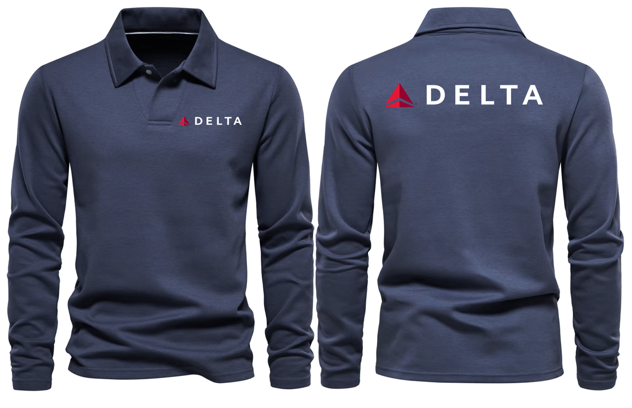 DELTA AIRLINES LONG SLEEVE  POLO