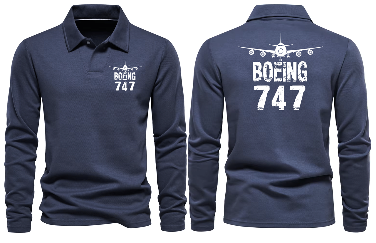 BOEING 747 LONG SLEEVE  POLO
