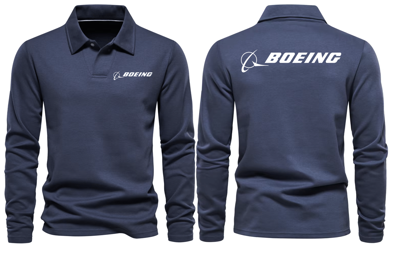 BOEING LOGO LONG SLEEVE  POLO