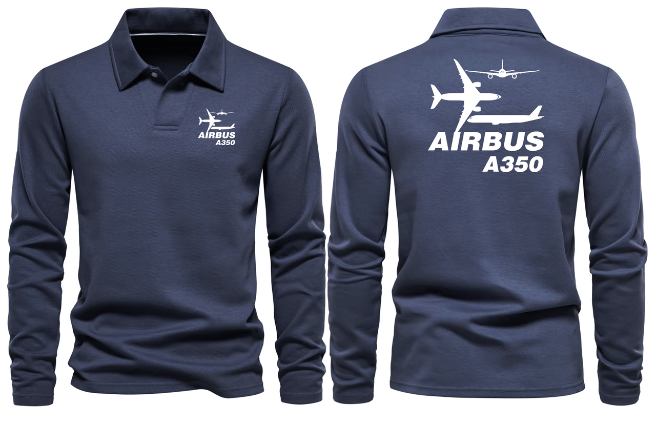 AIRBUS A350 LONG SLEEVE  POLO