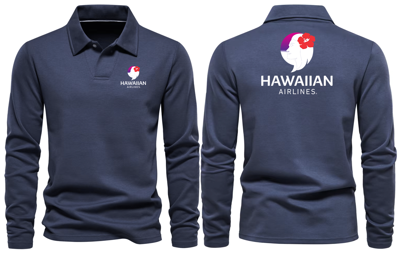 HAWAIIAN AIRLINES LONG SLEEVE  POLO