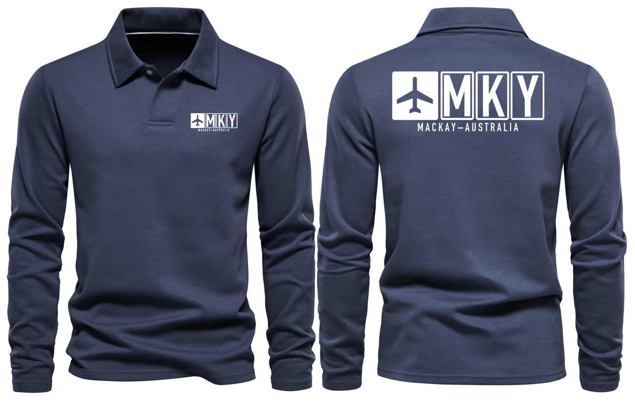 MKY AIRPORT LONG SLEEVE POLO