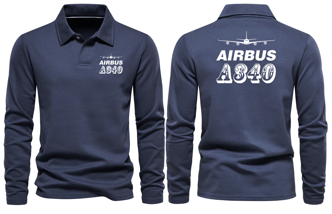 AIRBUS A340 LONG SLEEVE  POLO