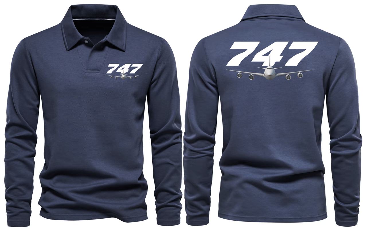 BOEING 747 LONG SLEEVE  POLO