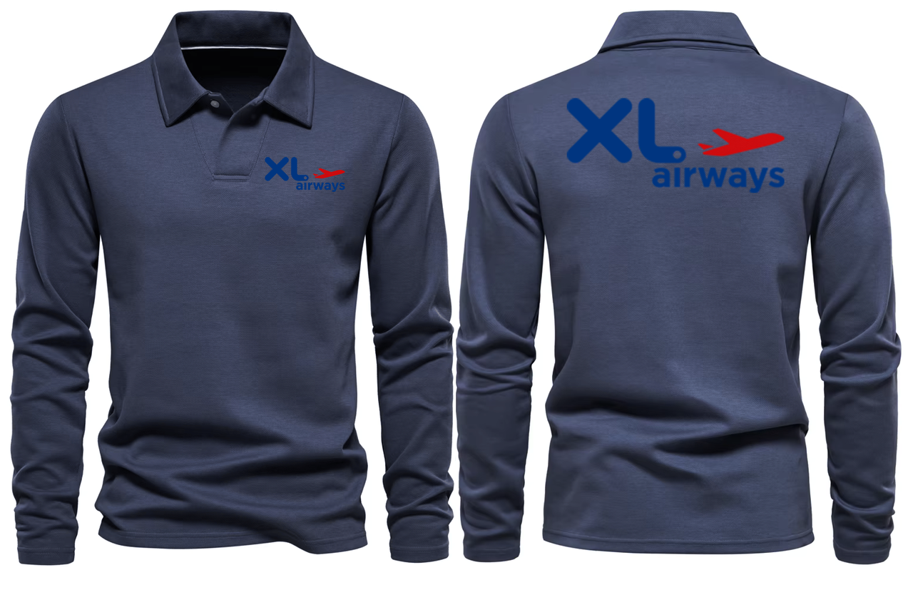 XL AIRWAYS  LONG SLEEVE  POLO