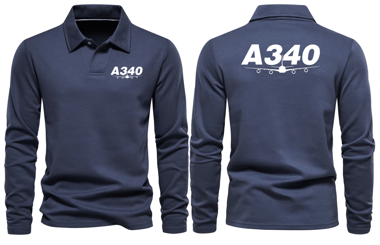 AIRBUS A340 LONG SLEEVE  POLO