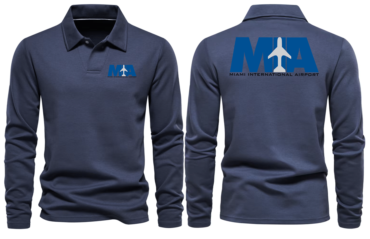 MIA AIRPORT LONG SLEEVE  POLO