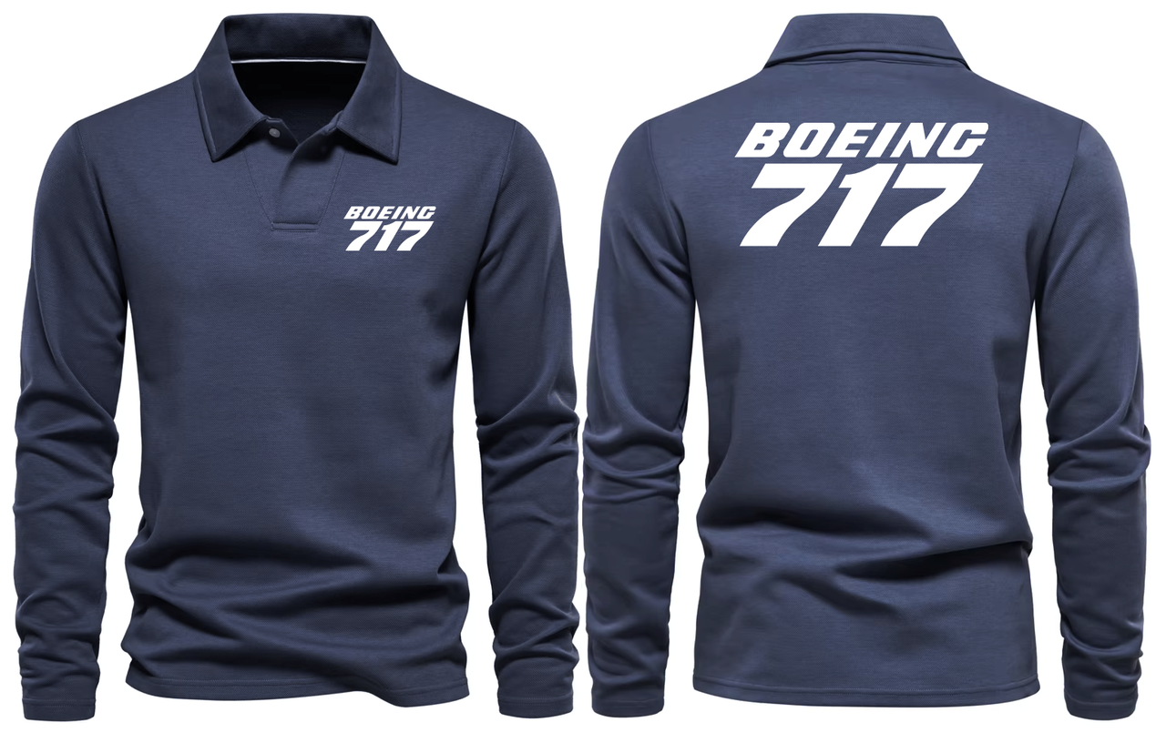 BOEING 717 LOGO LONG SLEEVE  POLO