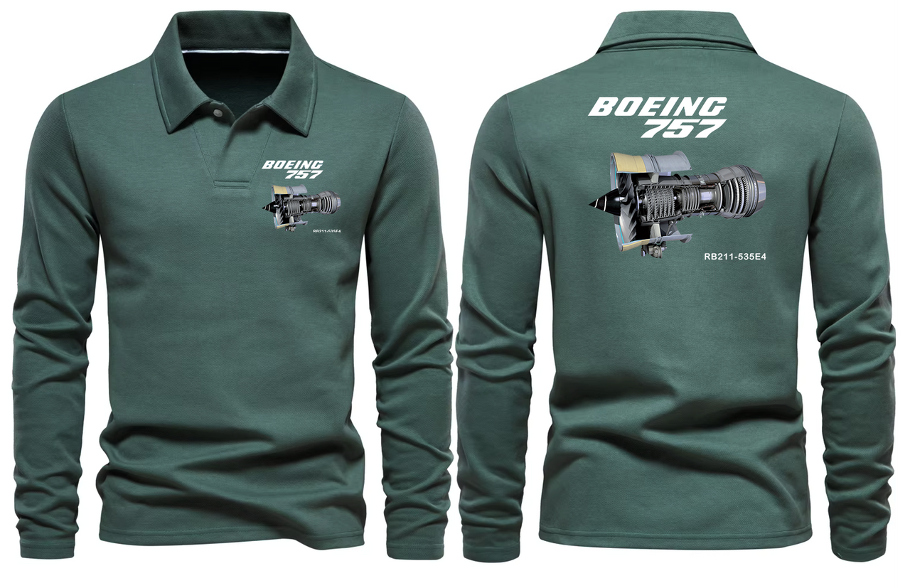 BOEING 757 LONG SLEEVE  POLO