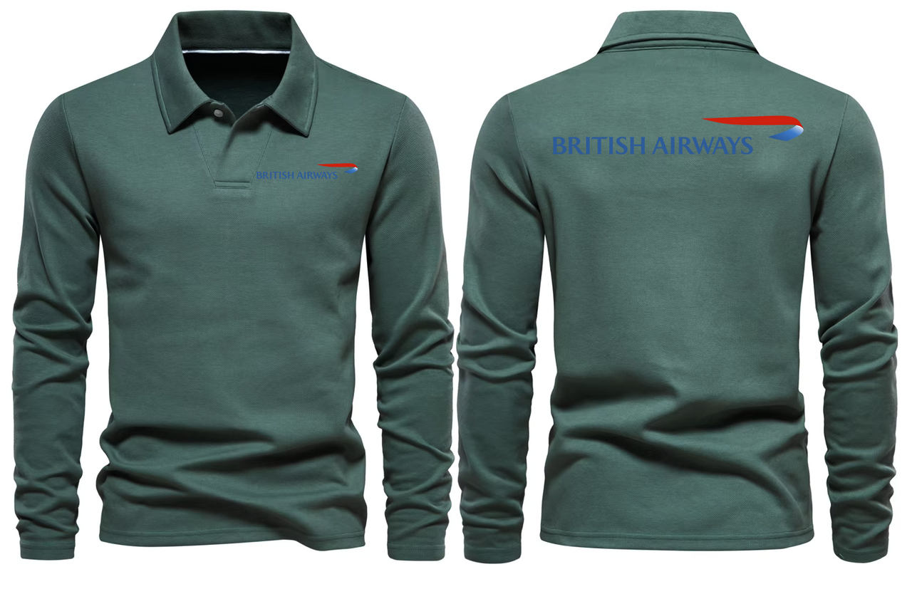BRITISH AIRLINES LONG SLEEVE  POLO 1