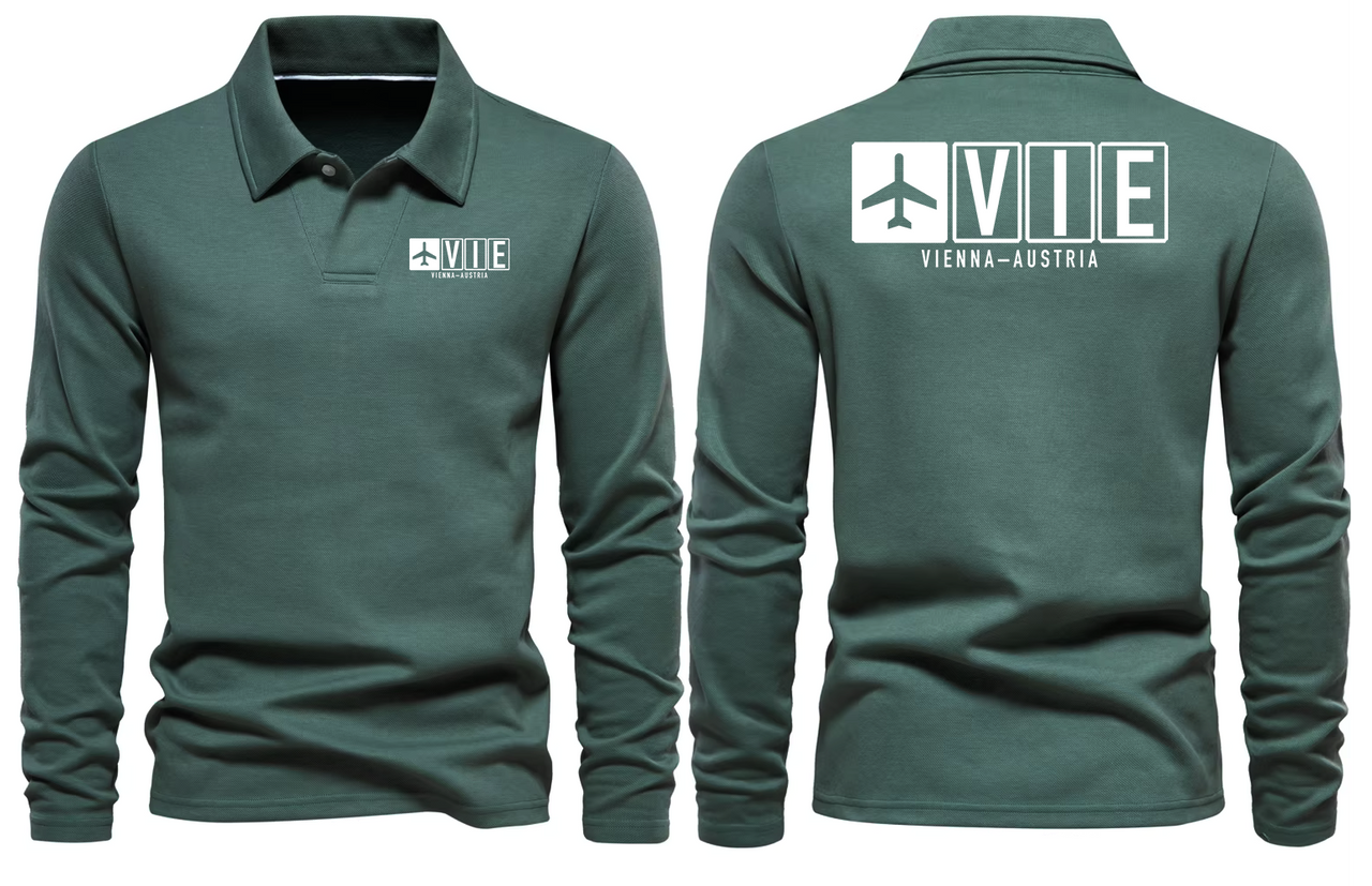 VIE AIRPORT LONG SLEEVE POLO
