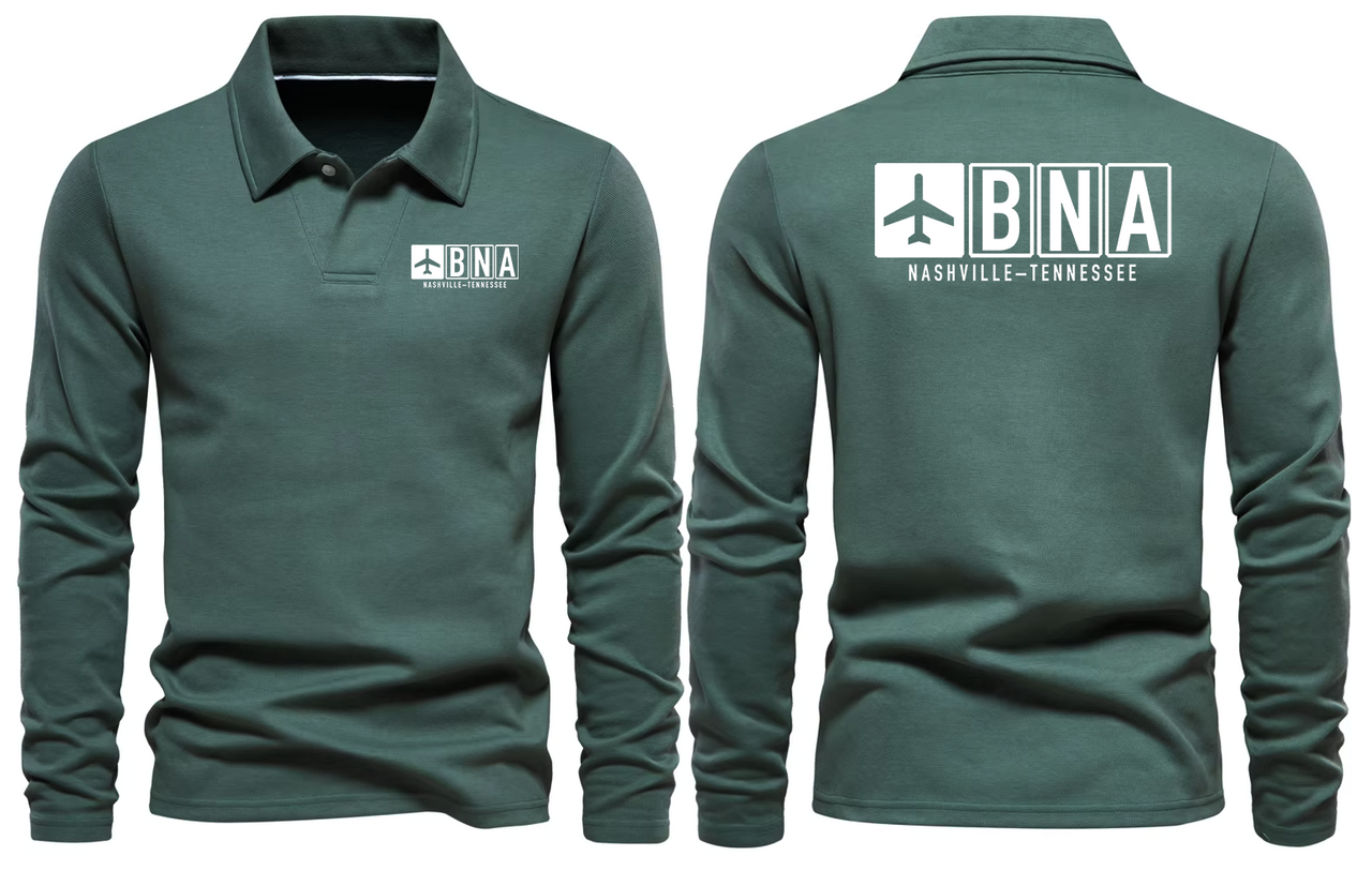 BNA AIRPORT LONG SLEEVE POLO