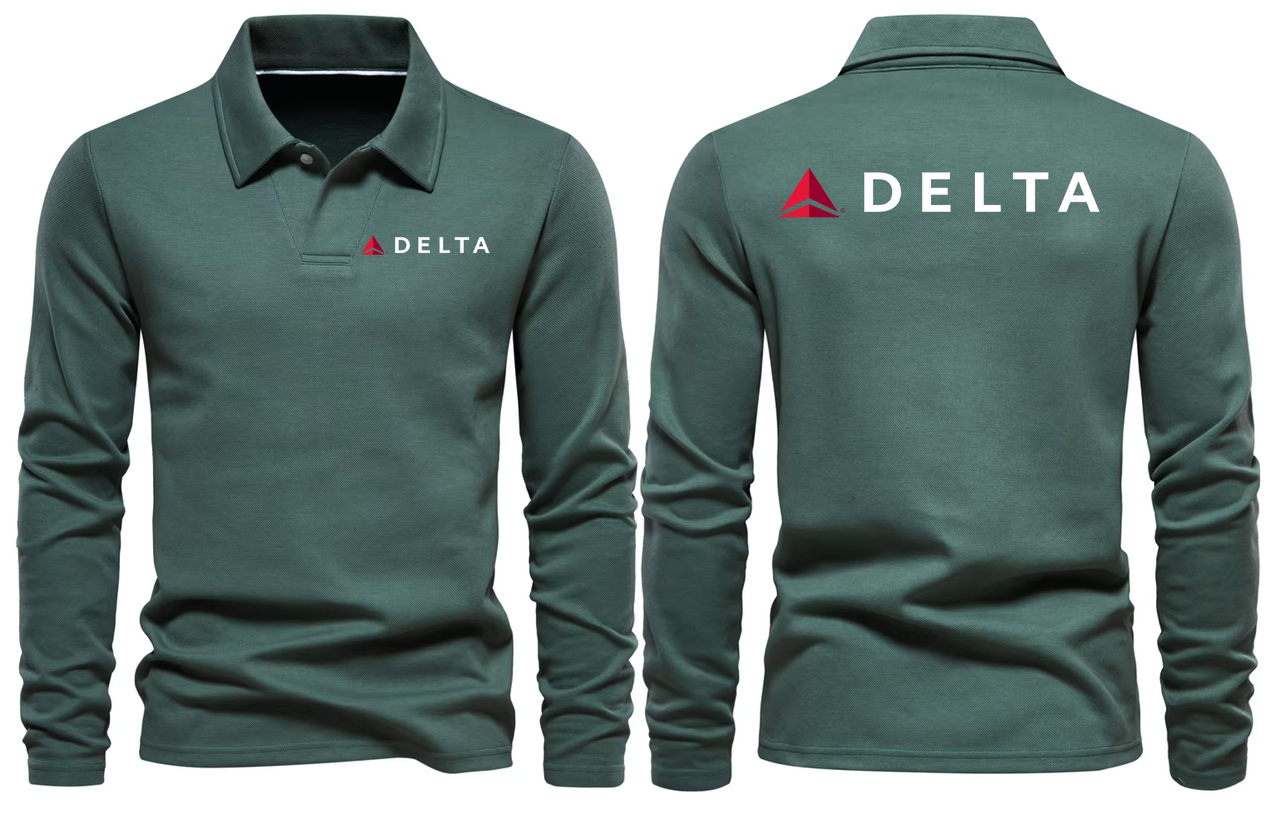 DELTA AIRLINES LONG SLEEVE  POLO