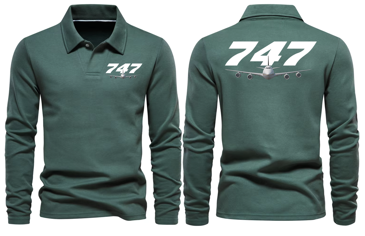 BOEING 747 LONG SLEEVE  POLO