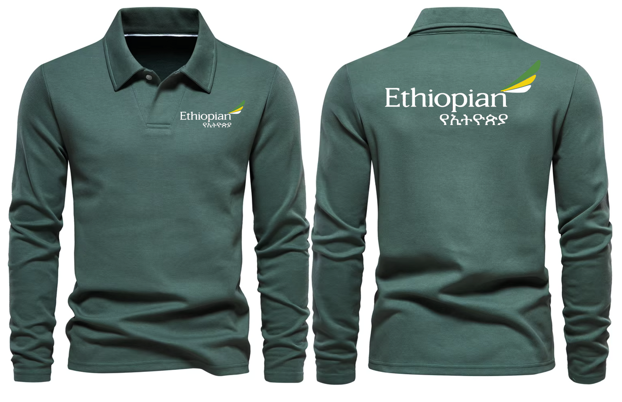 ETHIOPIAN LONG SLEEVE  POLO