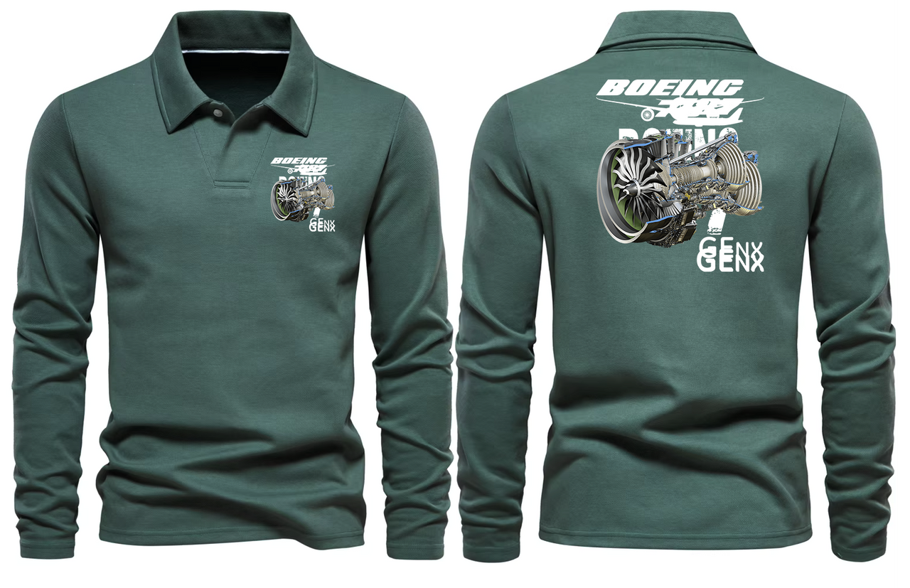 BOEING 777 GENX  LONG SLEEVE  POLO