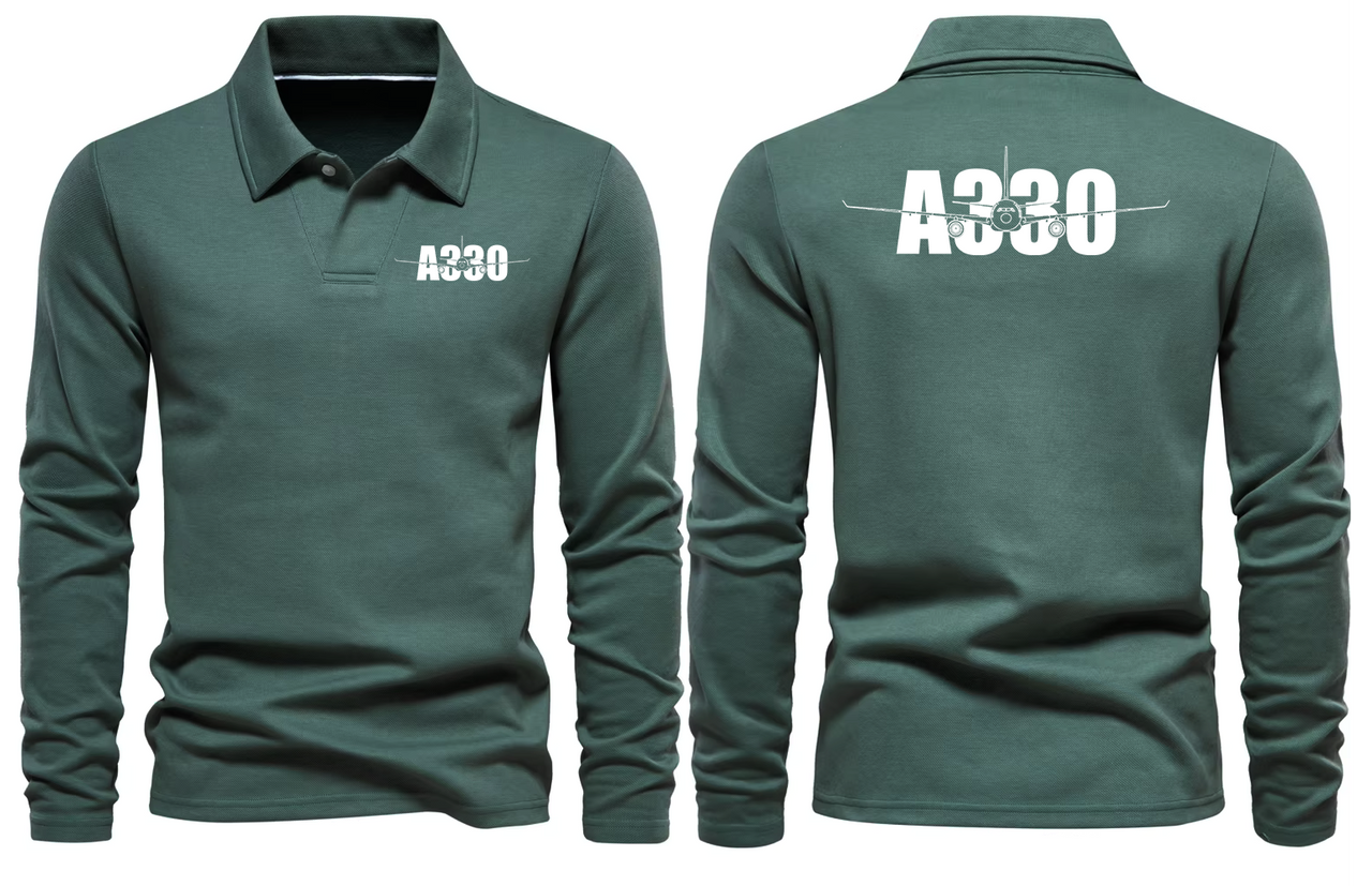 AIRBUS 330 LONG SLEEVE  POLO