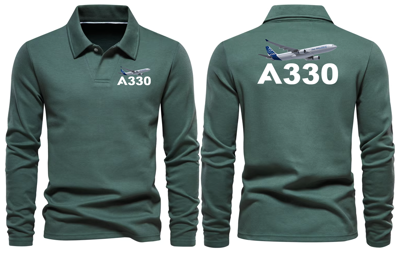 AIRBUS 330 LONG SLEEVE  POLO