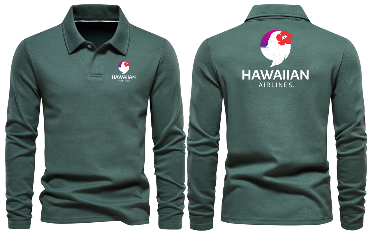 HAWAIIAN AIRLINES LONG SLEEVE  POLO