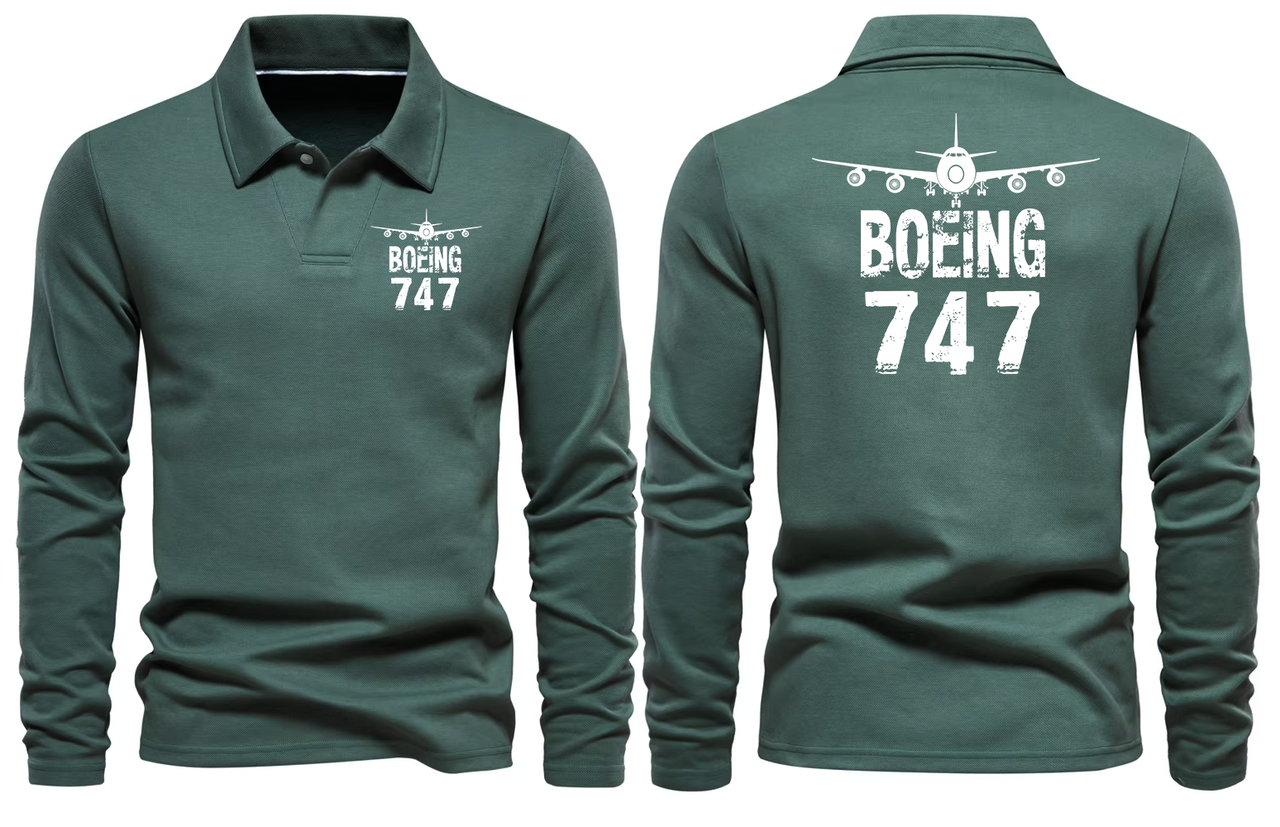BOEING 747 LONG SLEEVE  POLO