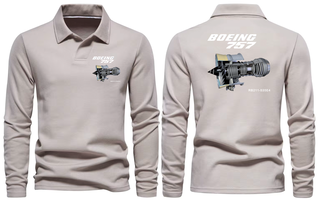 BOEING 757 LONG SLEEVE  POLO