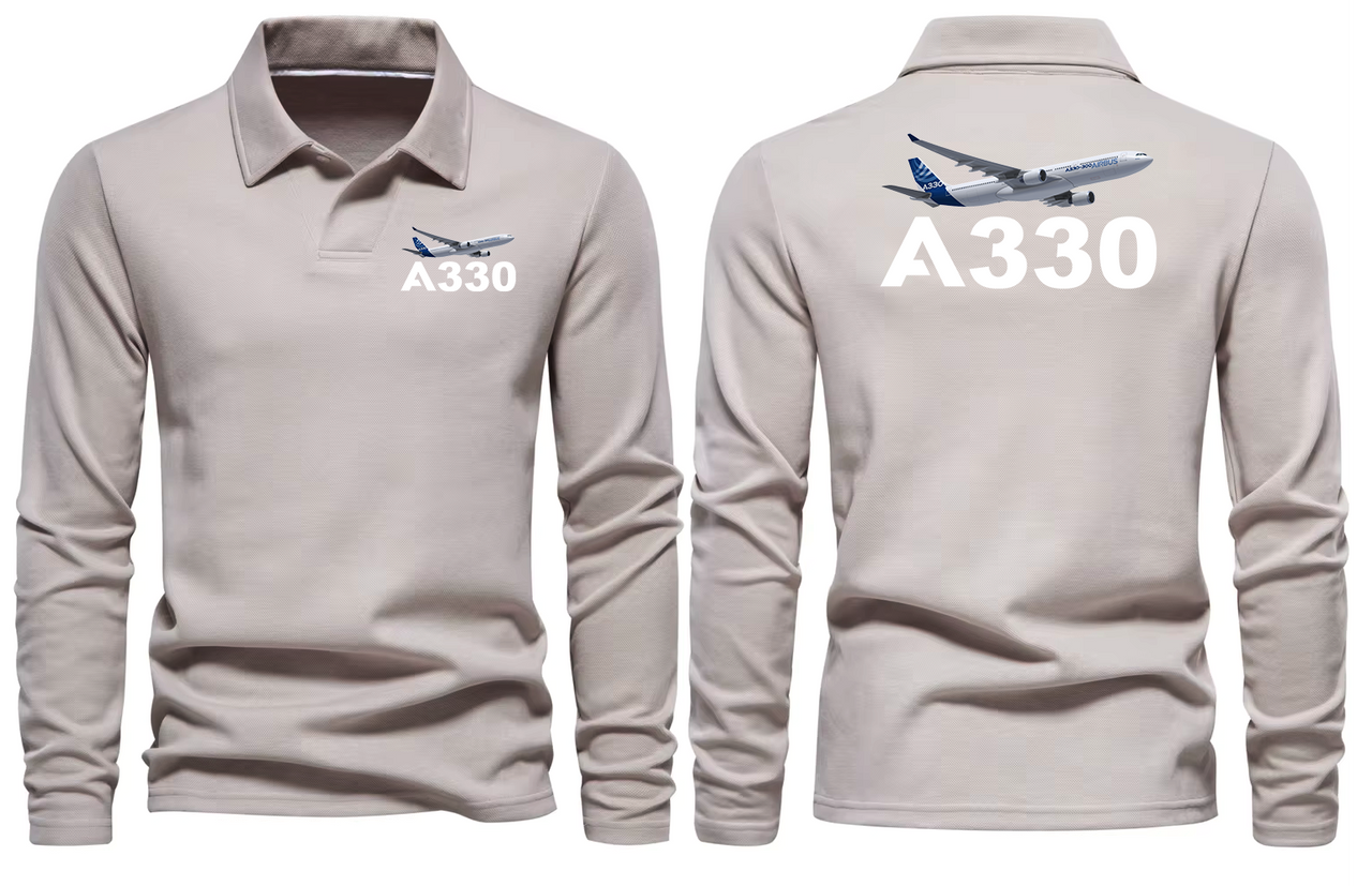 AIRBUS 330 LONG SLEEVE  POLO