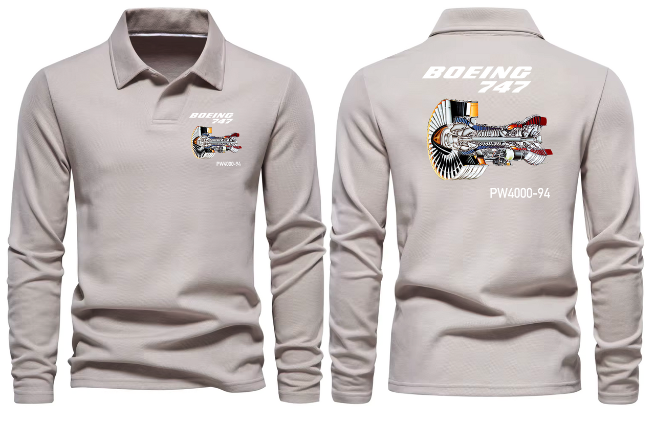BOEING 747 PW4000 - 94 LONG SLEEVE  POLO