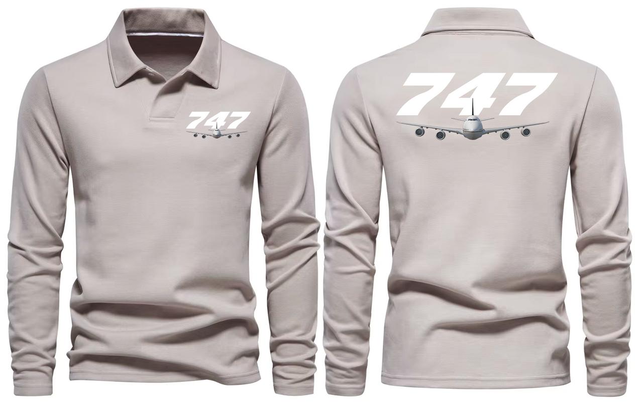 BOEING 747 LONG SLEEVE  POLO