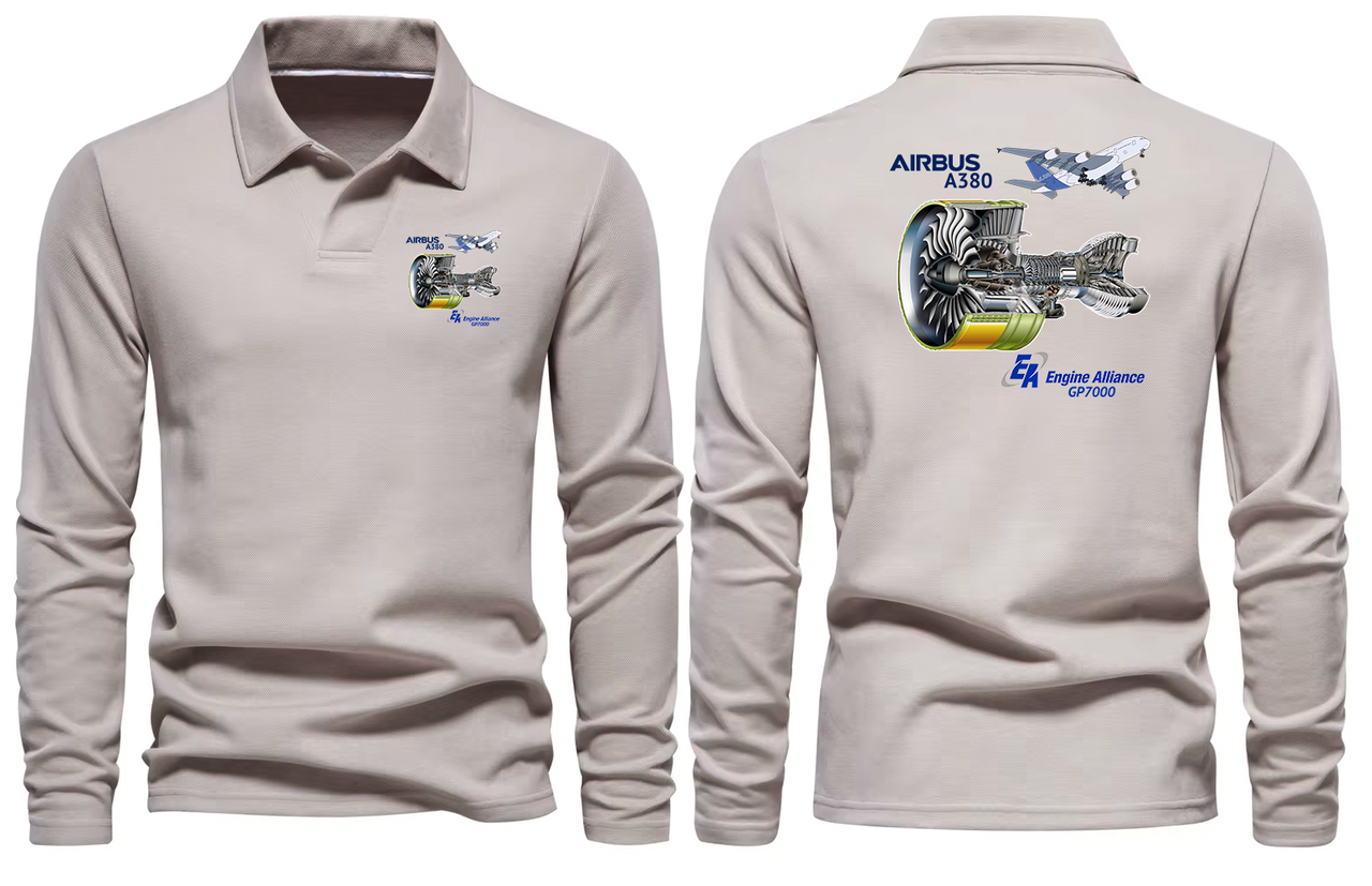 AIRBUS 380 ENGINE GP700LONG SLEEVE  POLO
