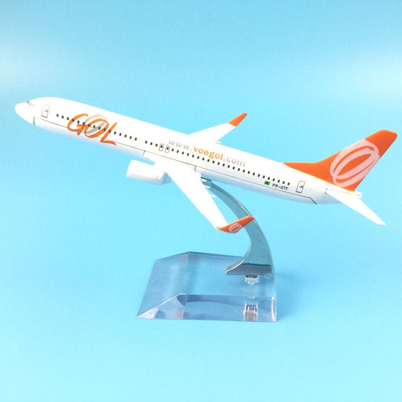 16CM ALLOY METAL MODEL PLANE BRAZIL AIR GOL AIRLINES BOEING 737 BOEING 737 800 AIRWAYS AIRCRAFT AIRPLANE MODEL W STAND GIFT - PILOTSX