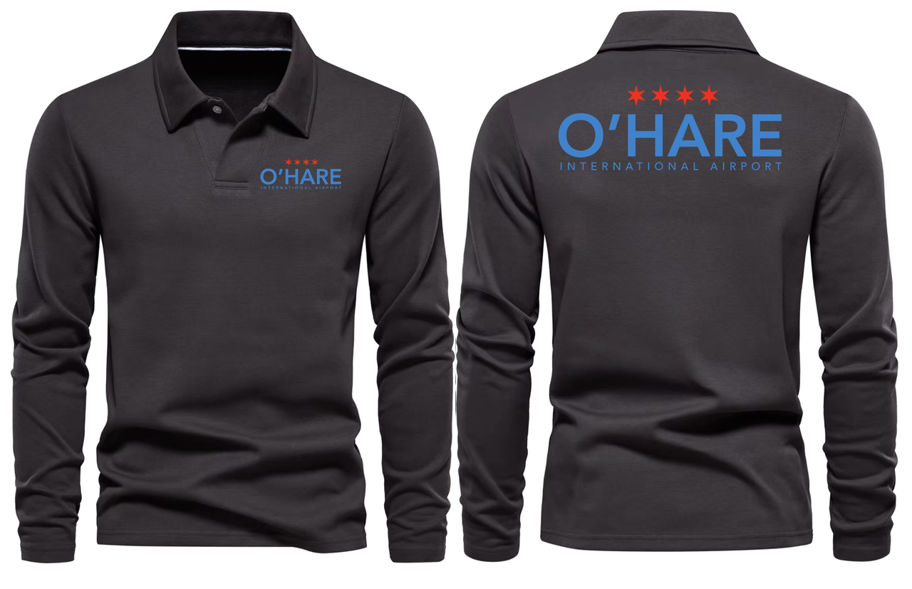 O HARE AIRPORT LONG SLEEVE  POLO