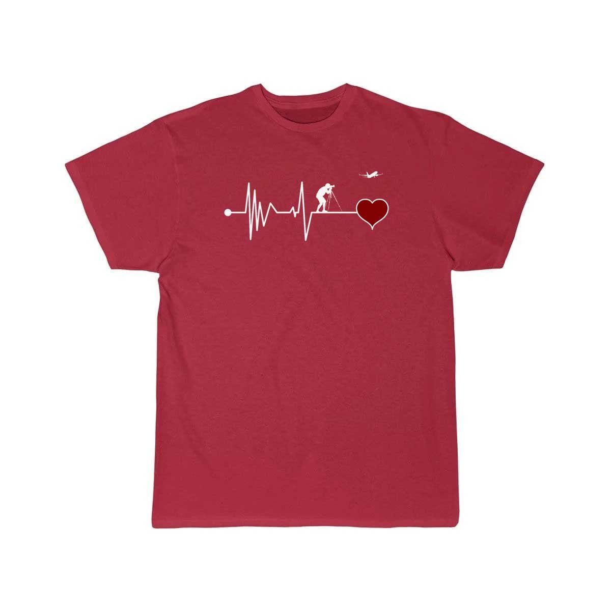 Plane Spotter Heartbeat Red Heart T-SHIRT THE AV8R