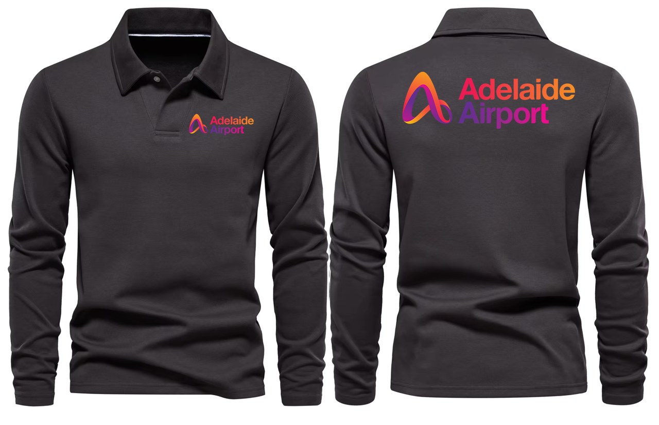 ADELAIDE AIRPORT LONG SLEEVE  POLO