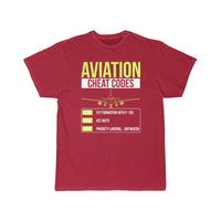 Thumbnail for Aviation Cheat Codes Funny ATC Pilot  T-SHIRT THE AV8R