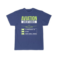 Thumbnail for Aviation Cheat Codes Funny ATC Pilot  T-SHIRT THE AV8R