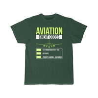 Thumbnail for Aviation Cheat Codes Funny ATC Pilot  T-SHIRT THE AV8R